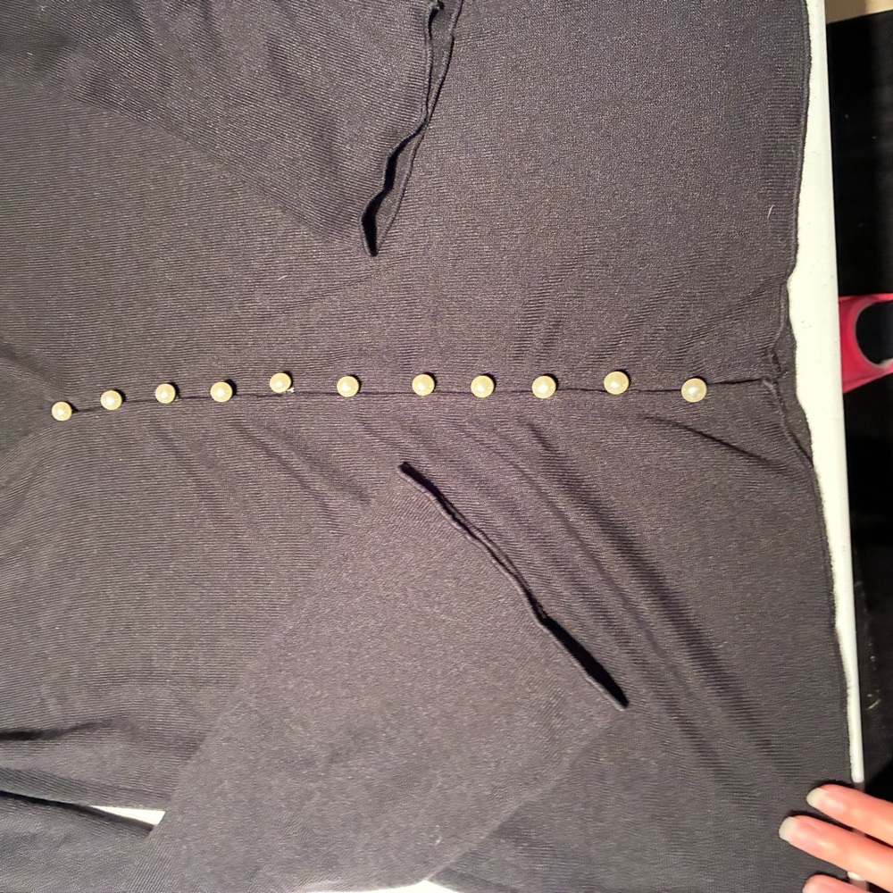 Princess Polly Black Button-Front Ribbed Cardigan - Picture 8 of 11